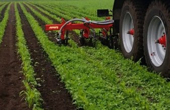 Fertilisation et binage des champs de maïs en un seul passage avec Enfouisseur-bineur Evers